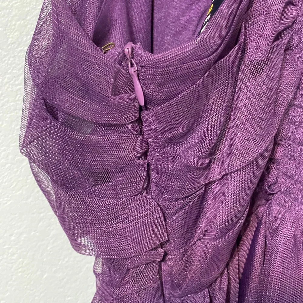 NWT Anthropologie Maeve Ruffled Tulle Mini Dress Purple Fairy Romantic Medium - Picture 4 of 10